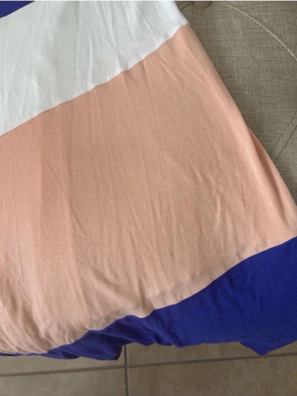 Bebe NWT Colorblock Chevron Maxi Dress Size M Blue Pink White Sleeveless Summer - Picture 3 of 6